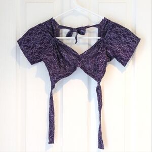 Flying Skirts Lace Sweetheart Choli  - Purple (S)